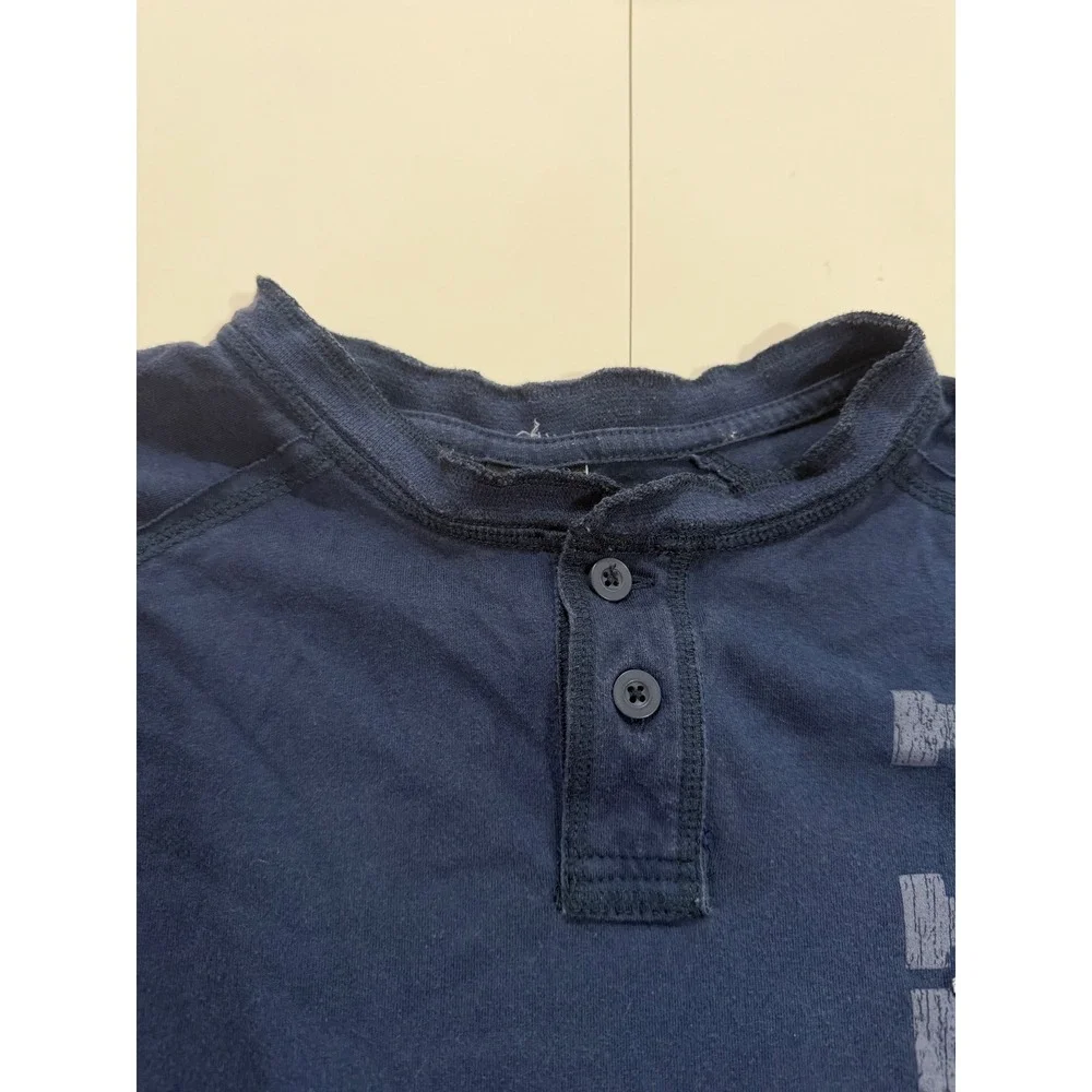 Nike New York Yankees Henley Shirt Boys‎ XL 20 Navy Blue Distressed MLB Graphic